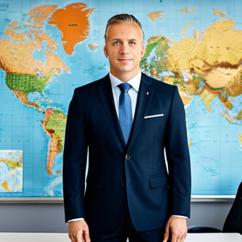 Home 5 무역업계 자격증 전망 - International Trade Specialist**
A professional international trade specialist, fully clothed in a ...